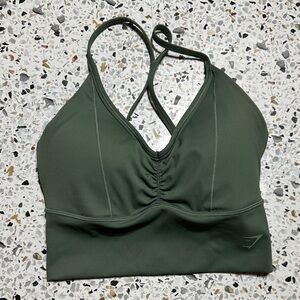 Gymshark Boost Bra Light Support Strength Green Women's Sports Bra size XS